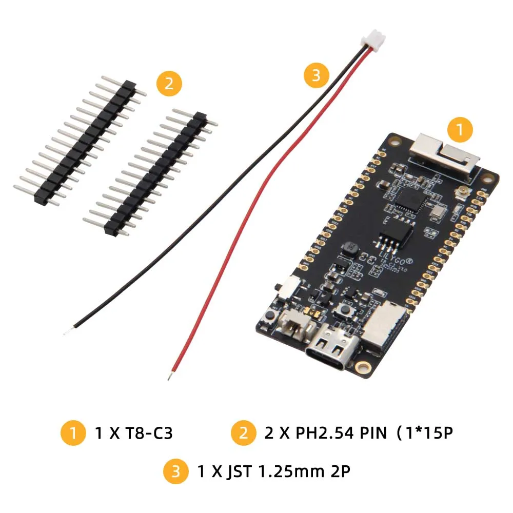 LILYGO® T8-C3 ESP32-C3 Детская плата для разработки, беспроводной модуль Wi-Fi Bluetooth с поддержкой TF и 3D антенной для Arduino