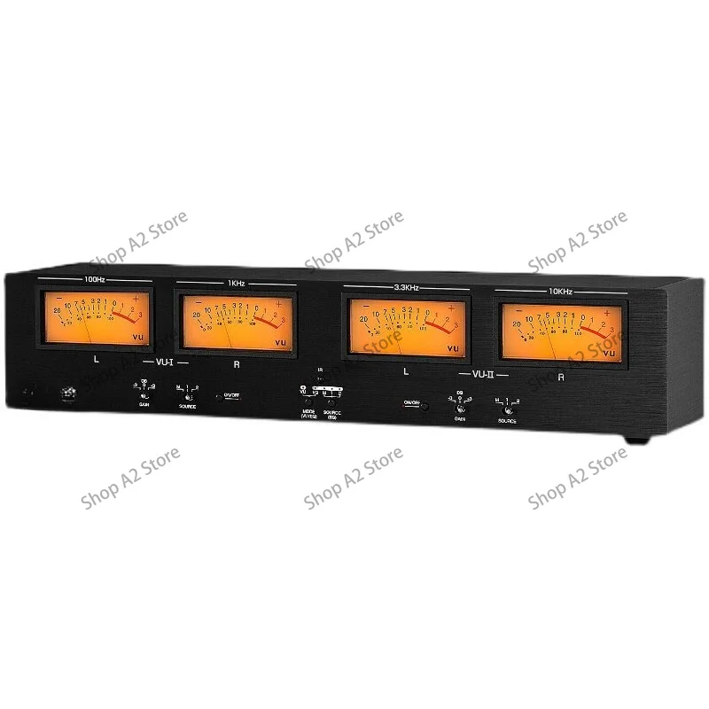 New design, bile machine power amplifier 4 head VU meter, level meter spectrum meter, with backlight, voice-activated rhythm