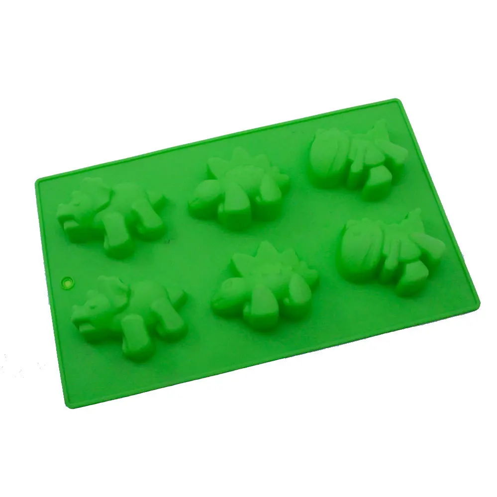 DIY Simple Silicone Cake Mould Creative 3D Dinosaur Series Baking Mold For Kids Fashion Triceratops Model Cake Supplies