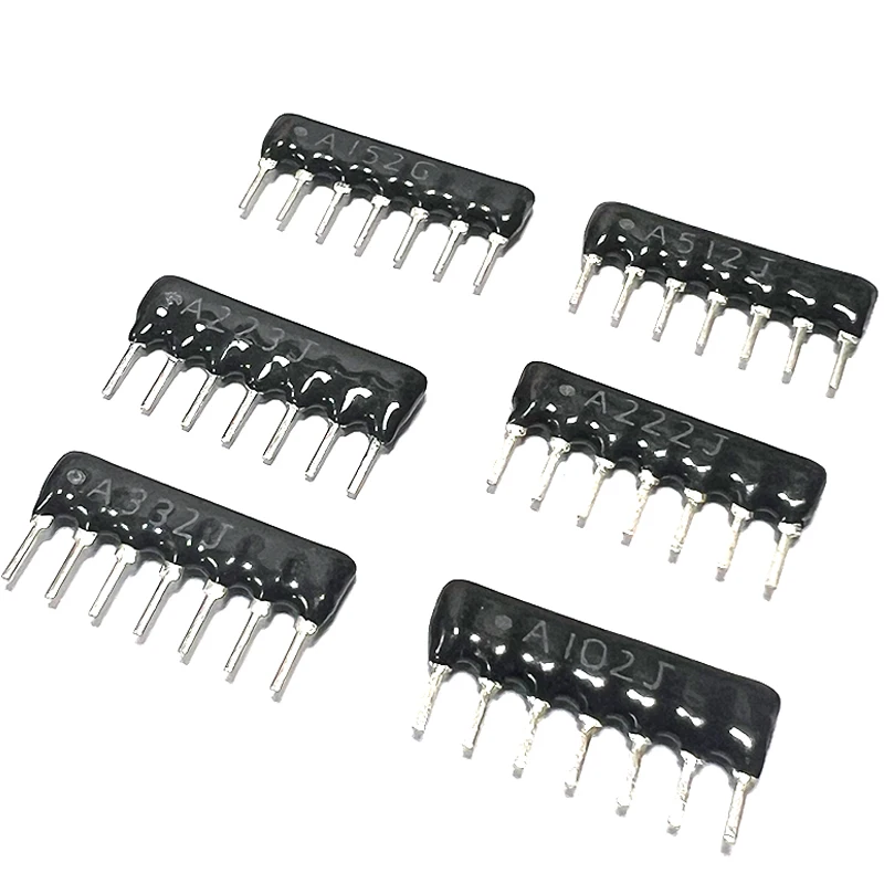 

10pcs 7PIN DIP7 Exclusion Network Resistor Array 1K 2K 3.3K 5.1K 10K 2.54mm A102J A202J A472J A512J A103J A332J A223J A104J