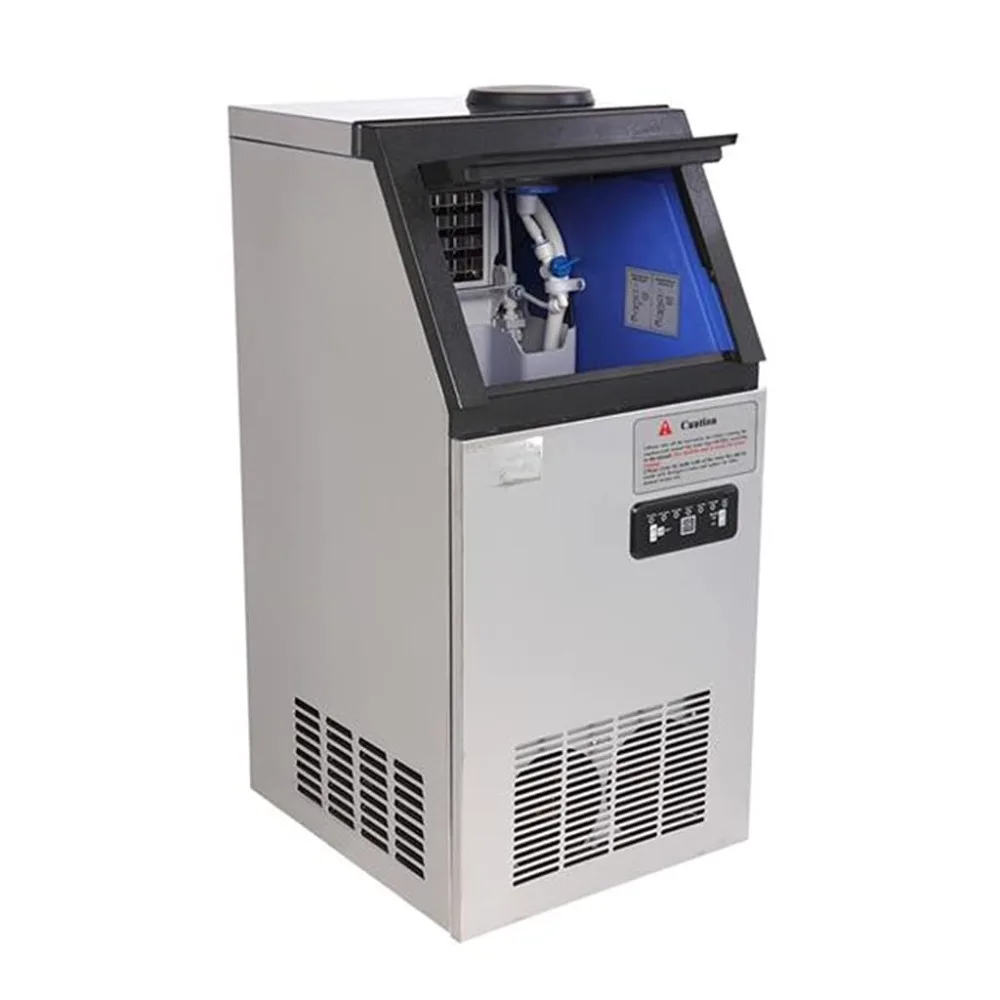 Commercial Ice Maker 110Lbs/24H, Stainless Steel Ice Machine with 24Lbs Ice Storage Capacity, Freestanding Under, Customized