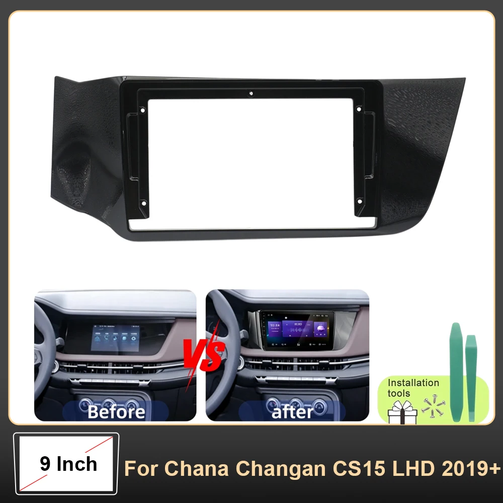 9 Inch Car Frame Fascia Adapter with Canbus Box Decoder For Chana Changan CS15 LHD 2019+ | Android Radio Dash Fitting Panel Kit