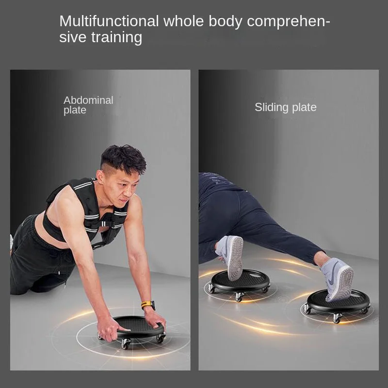 Portable Abdominal Trainer Roller Disc Muscle Training Core Trainer Body Building Rotation Wheels Men Home Exercise Equipment