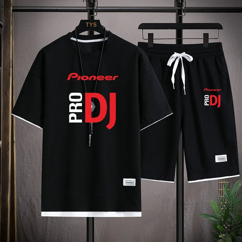 Conjunto de Pioneer PRO DJ para hombre, pantalones cortos de manga corta para correr, Fitness, deportes al aire libre, novedad de verano