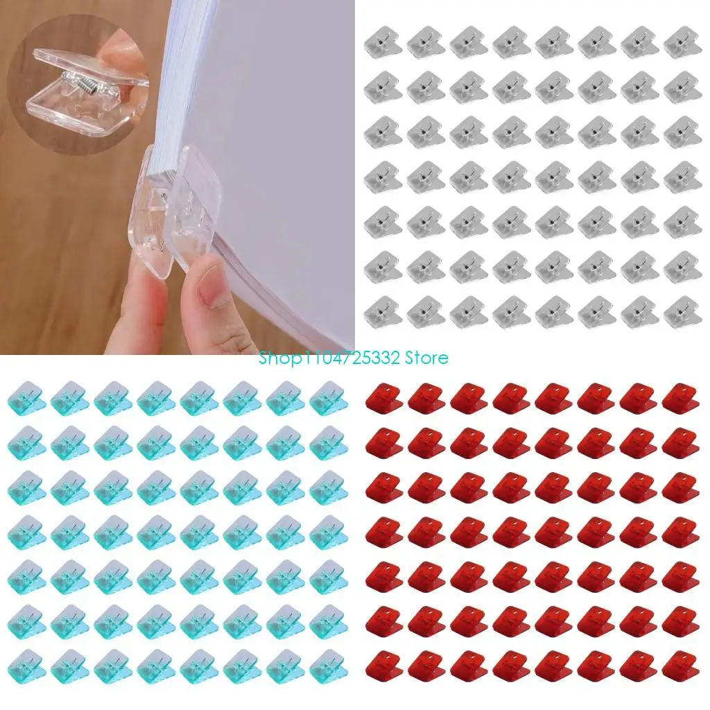 

P5EA 100 шт. прозрачная скрепка для бумаги, зажим для еды, сумка для фотографий, доска для рисования, квадратная красочная для