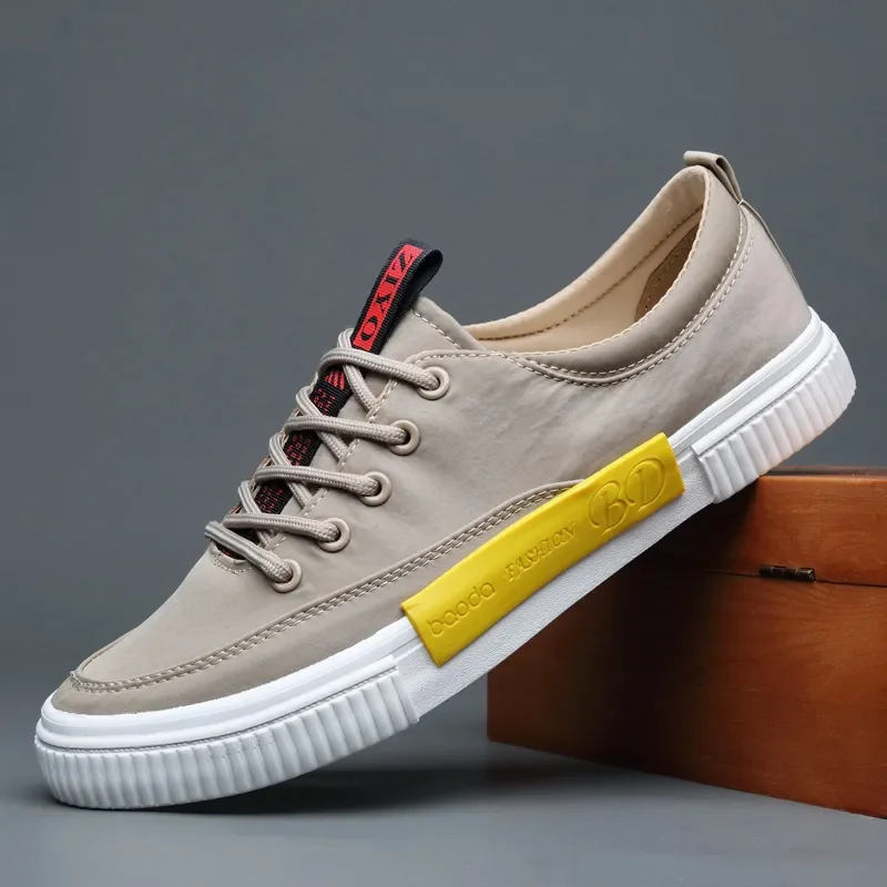 Canvas Mens Flats Lightweight Walking Sneakers Breathable Casual Fashion Lace Up Men High Top Shoes Ice Silk Footwear Grey