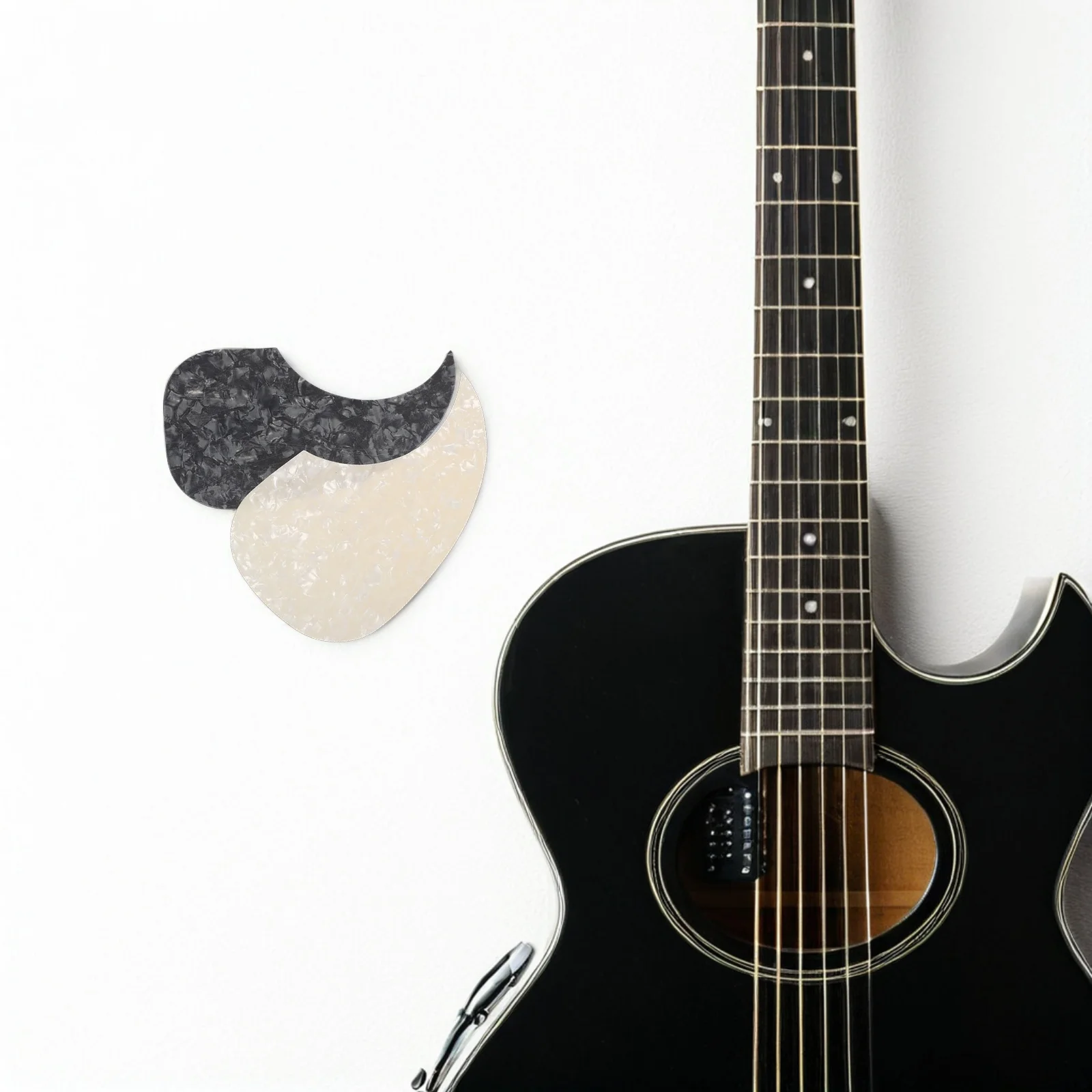 

2Pcs Folk Guitar Pickguard Self Adhesive Scratch Plate Waterdrop Shaped Acoustic Guitar Protector Suitable for 40 41 Inch