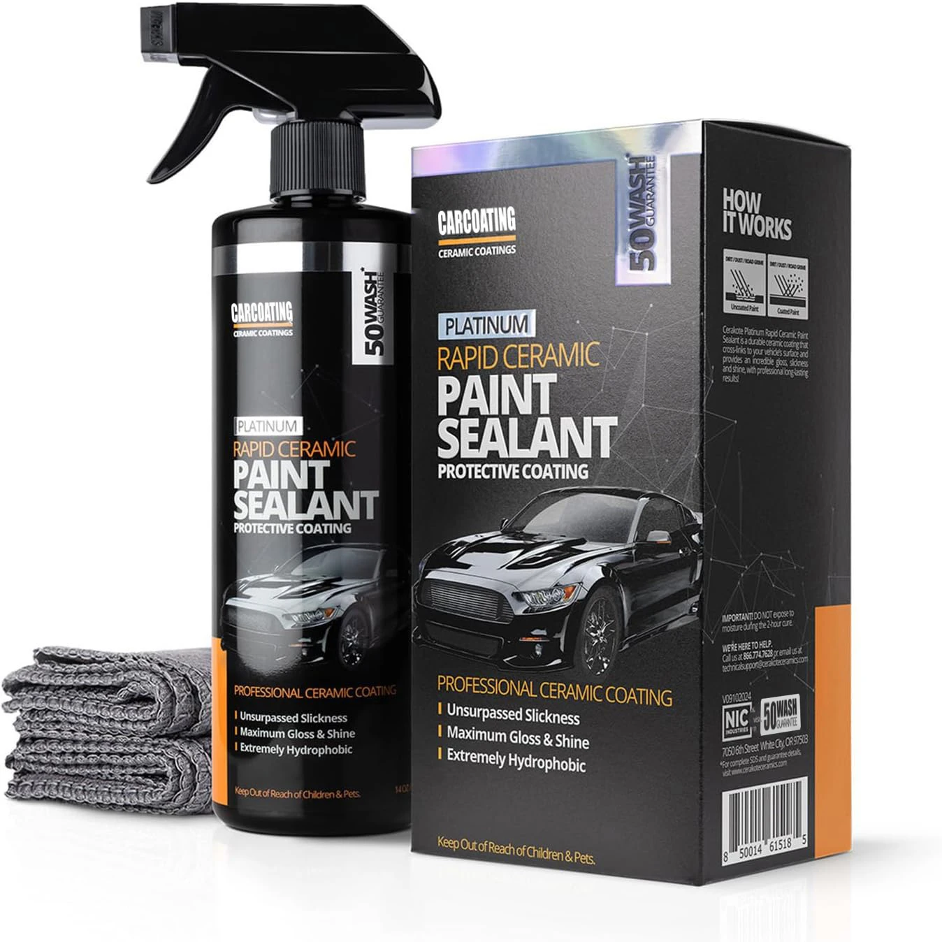 

Platinum Rapid Ceramic Paint Sealant Spray Maximum Gloss Shine Extremely Hydrophobic Unmatched Slickness Ceramic Spray Coating