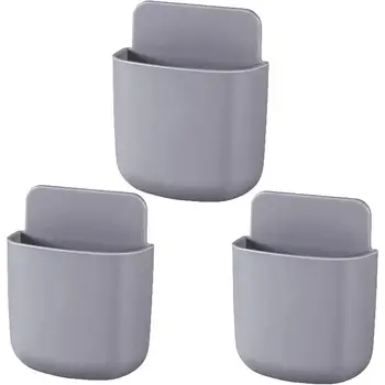 2 יחידות תיבת אחסון תלויה על הקיר לבית, לסלון, למזגן, לשלט רחוק, ליד המיטה, מחזיק טלפון, מדף