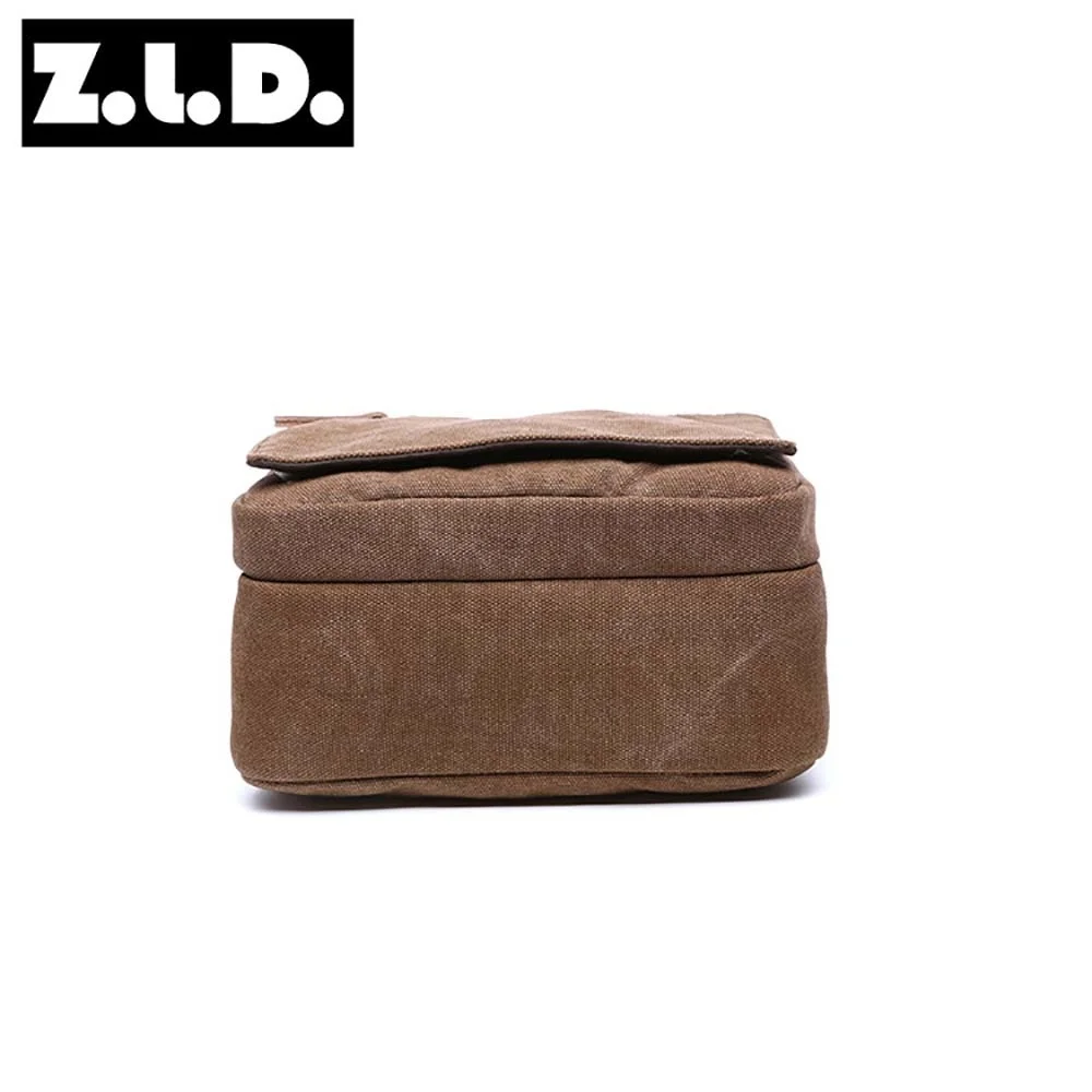 New Fashion Solid Color Square Small Canvas Mens Leisure Shoulder Messenger Bag Chest Bags Cross Body Unisex