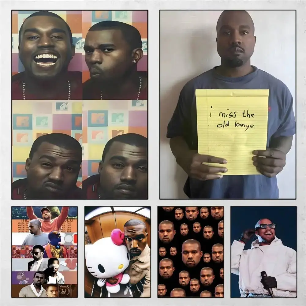 Simple Funny Retro Wall Art K-Kanye West Yee Poster Art With Prints Home Bedroom Living Room Decoration Gift