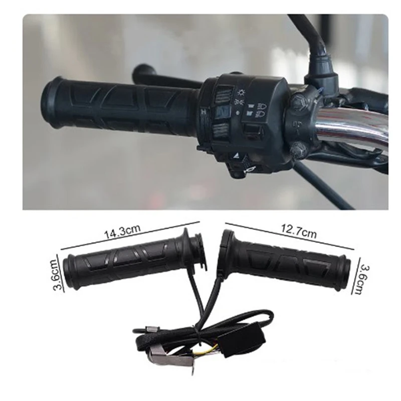 Empuñaduras eléctricas calientes para manillar de motocicleta, calentador de mango de 12V, temperatura ajustable de 22Mm, 2 piezas, 7/8