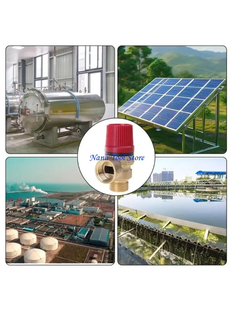 31GJ Portable Sturdy 1/2 Inch Brass Relief Valves DN15 Accessory Convenient for Water Oil and Gas Pressure with EPDM Seal