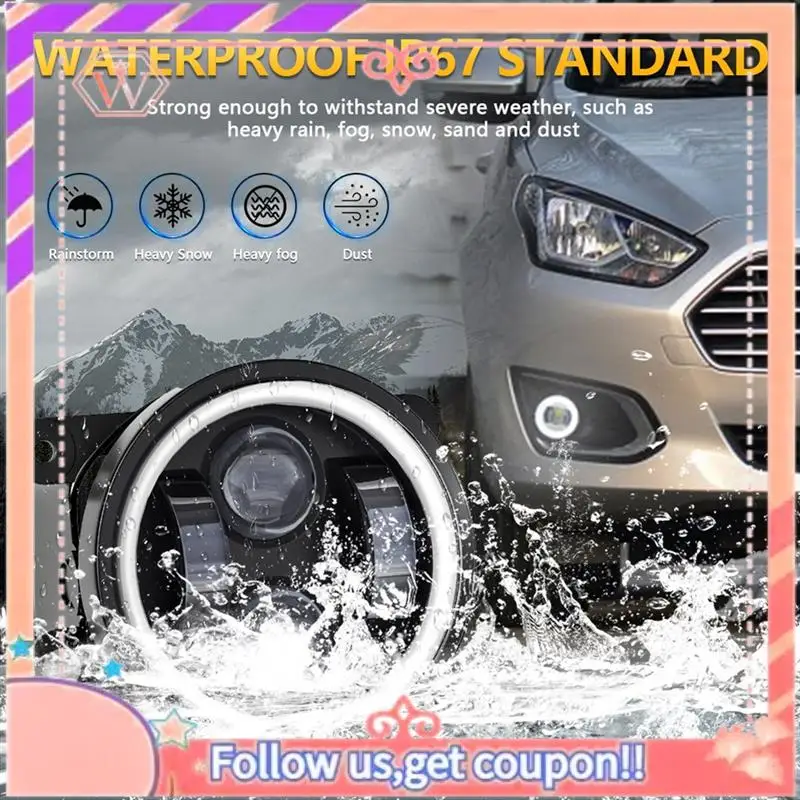 

Durable 4 Inch Angel Eyes LED Fog Light Car Front Foglight Replacement Auto Lamp DRL Driving Fog Lamp For Offroad 4X4