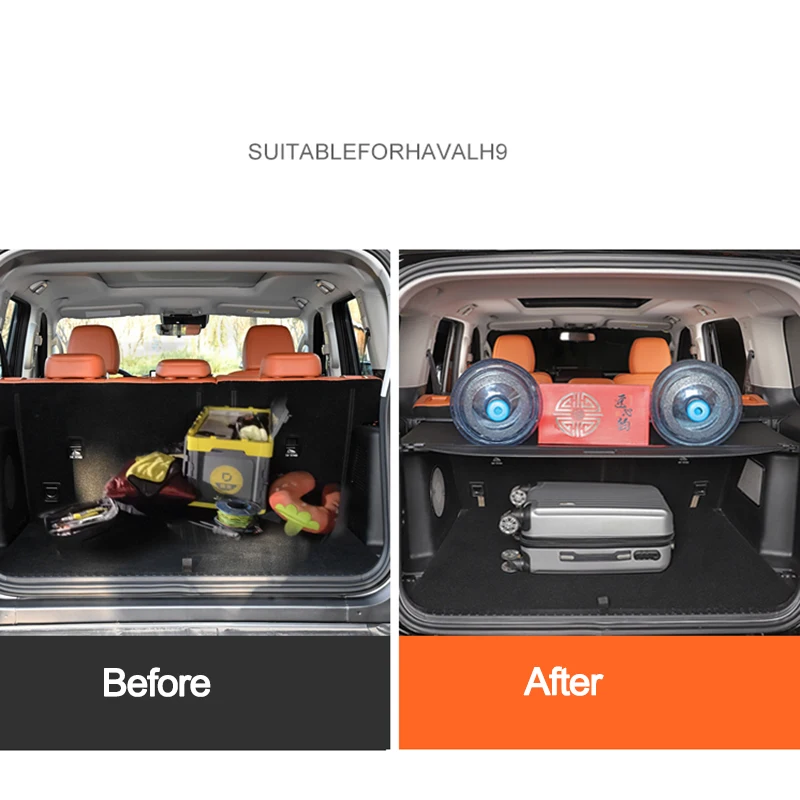 For Haval H9 Pro MKII 2ND 2024+ Rear Trunk Cargo Cover Car Curtain Partition Board Shielding Shade Curtains Interior Accessories