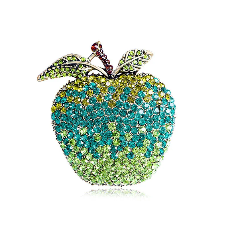 1Pc Cute Apple Brooch for Men Women Exquisite Apple Fruit Pins Trendy Accessories Party Summer Holiday Gift 2025