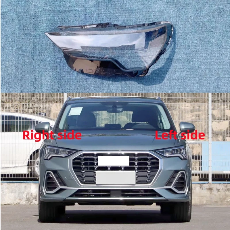 For Audi Q3 2019 2020 2021 2022 Car Headlight Shell Headlamp Cover Replace Lamp Shade Headlamp Lens Glass