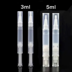 3/5ml透明なツイストツイストペンブラシコスメチックコンテナペンリップグロスチューブ透明なネイルオイルペンリフィル新しい 12ベストセールスリップオイルコンテナ-3