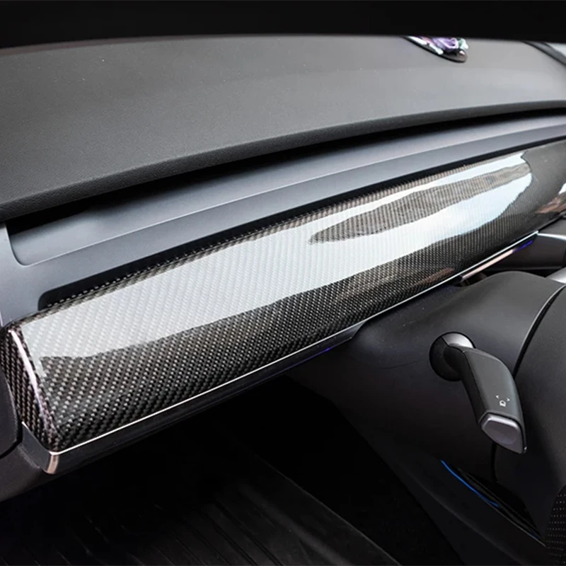 Car Center Console Dashboard Cover / Door Trim Strip carbon fibre For Tesla Model Y/3 2019-2023 Trims Cover Decoration Sticker