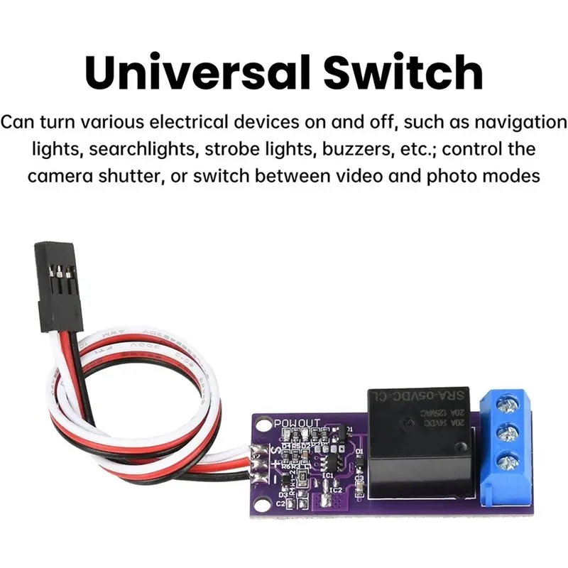 Model Aircraft Relay Switch RC Model Aircraft PWM Electronic Module 1CH Relay Switch Navigation Controller