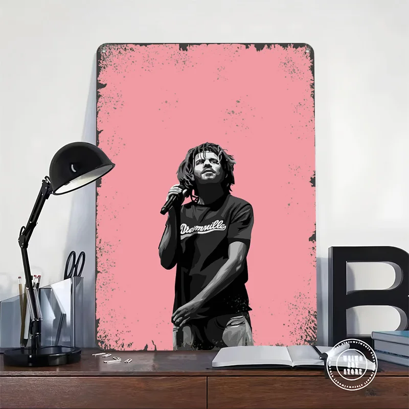 J. Cole Music Metal Poster Customized Wall Art Retro Vintage Tinplate Signs for Wand Deko Interior Decoration Living Room Decor