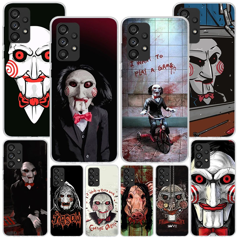 The Jigsaw Killer Horror Phone Case For Samsung Galaxy A15 A14 A13 A12 A55 A54 A53 A52 A35 A34 A33 A32 A25 A24 A23 A22 A05S A04S