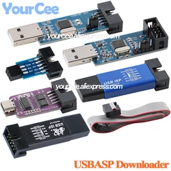 USBASP USBISP AVR Programmer USB ISP USB ASP ATMEGA8 ATMEGA128 Support Win7 64 10Pin Wire Module + 10Pin To 6 Pin Adapter Board