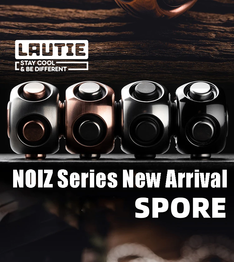 Lautie New NOIZ Spore Pendant Fingertip Gyro Fidget Spinner Anti-Stress Trendy Decompression Toy EDC Necklace