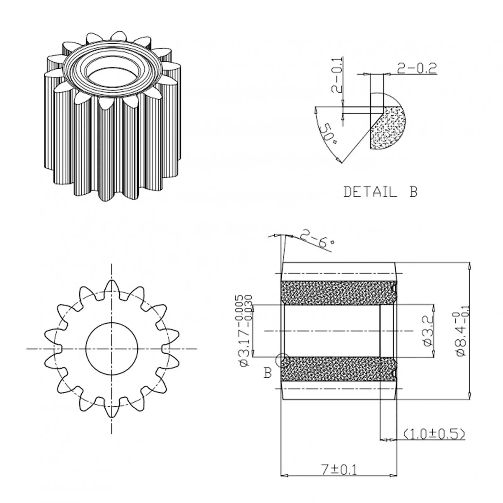 RS550 DC Motor 21V 25000RPM Electric Saw Micro Motor for Reciprocating Saw with 8.2mm 14Teeth Gear, RS550 Micro DC Motor