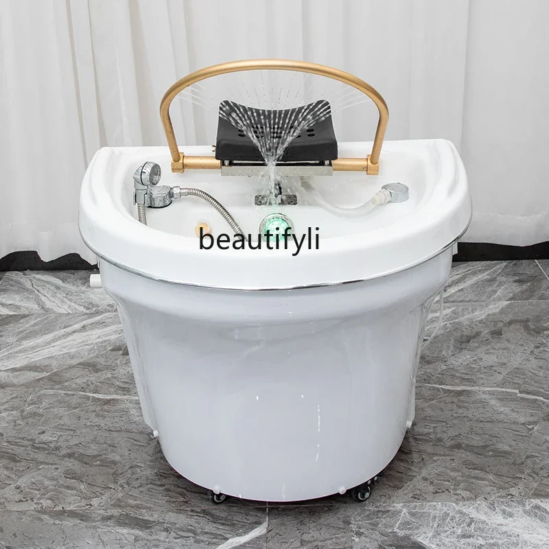 

ss03 Beauty Salon Special Water Storage Basin Movable Head Therapy Shampoo Basin Water Circulation Fumigation Head Therapy Basin
