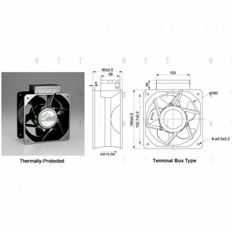 H 1 pcs FULLTECH UF-18JC11 BTHJ 115V 78/72W Axial cooling fan 18CM