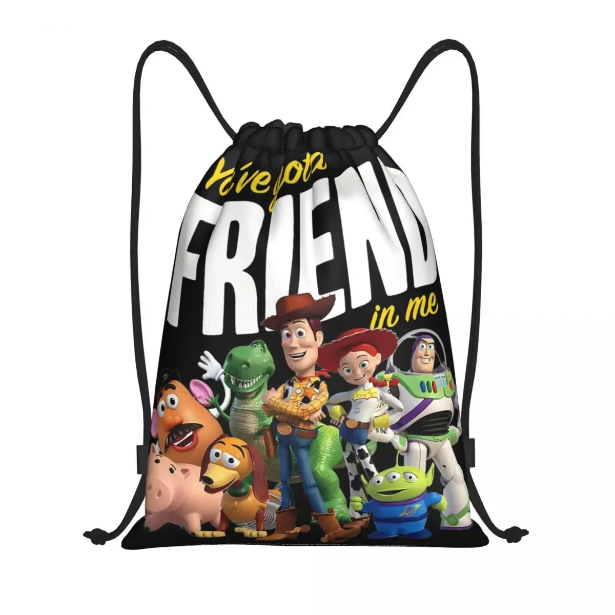 Toy Story Cartoon Movies Drawstring Backpack Sports Gym Bag Buzz Lightyear String Sackpack for Working Out