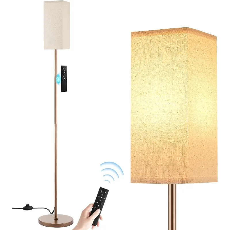 Floor Lamps for Living Room - Remote Control, 9W Stepless Dimmable Bulb, Foot Switch, Color Temperatures, 64'' Tall Standing