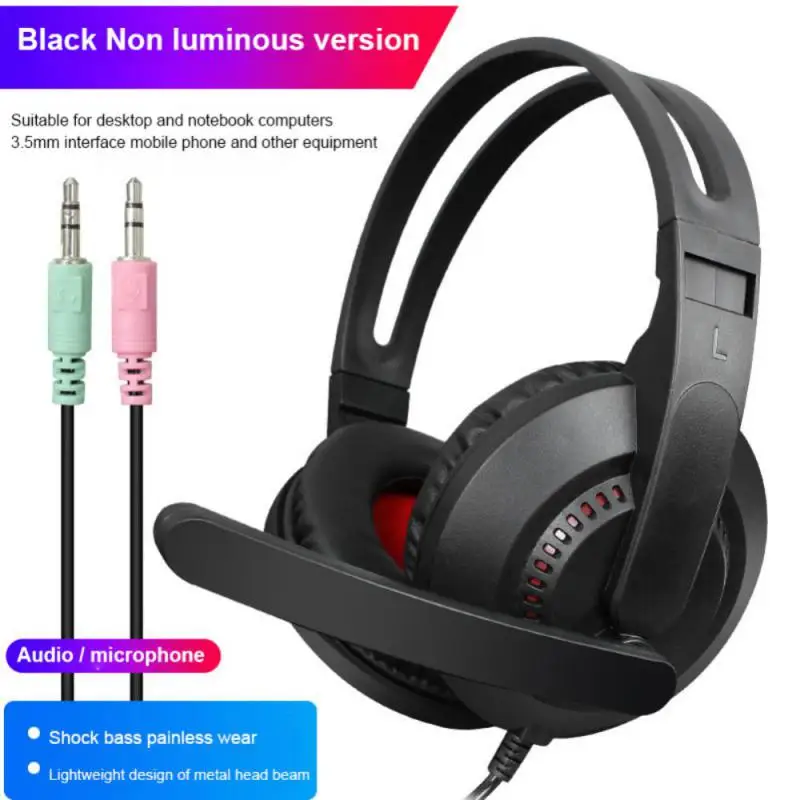 Wired Gaming Headset 3.5mm Plug Headband Bass For Gamer 40mm Drive Unit For Smart Phone Tablet Pc Laptop Head-mounted Headphones