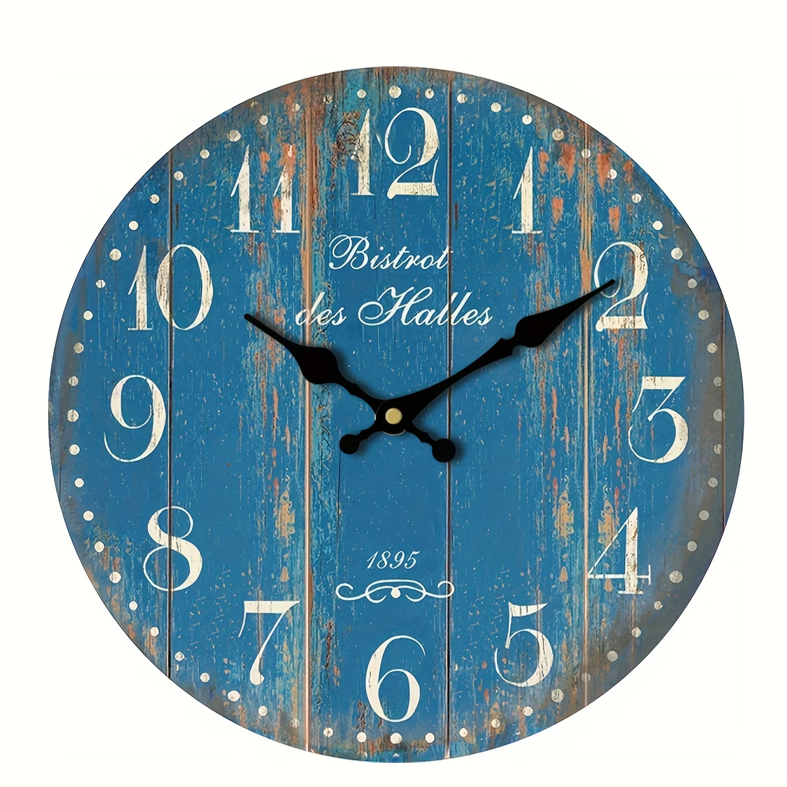 1pc Round Wall Clock Vintage Antique Style Rural Home Minimalist Style Wall Clock AA Battery (not Included) Modern Design