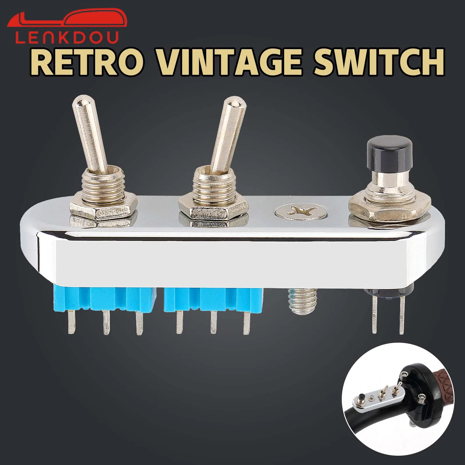 

Retro Motorcycle 7/8" 1" Handlebar Switch Horn Headlight Toggle Grip Switch For Harley Honda Cafe Racer Bobber Chopper Universal