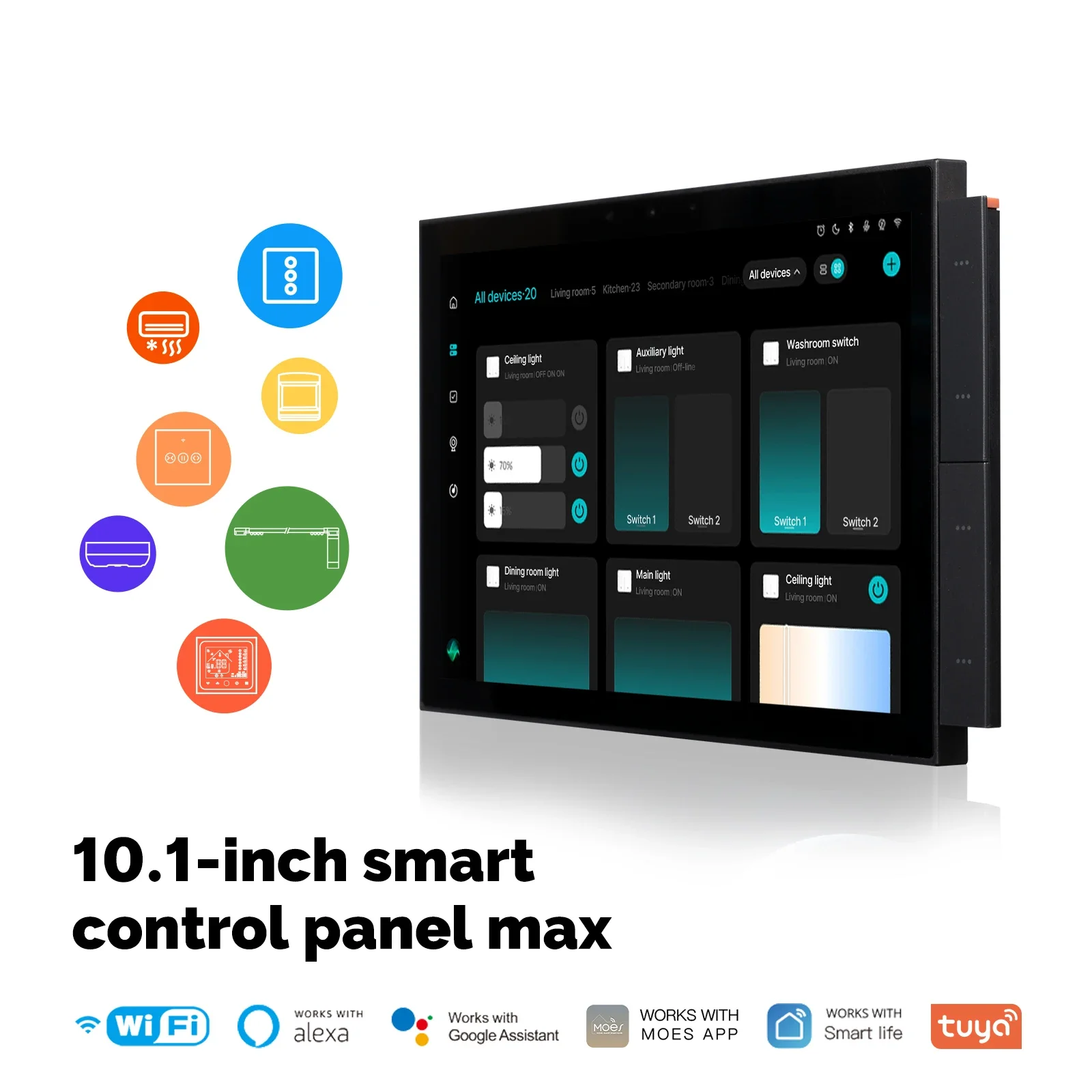 Tuya Smart Home Control Panel Max 10.1 Inch Screen with Bluetooth Zigbee Gateway Built-in Building Intercom Compatible