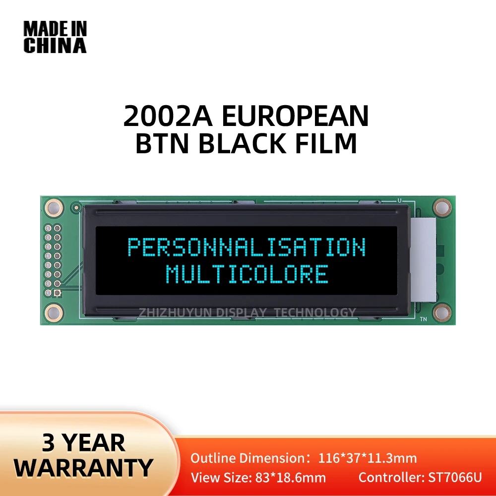 Obsługa dostosowanego LCD2002A Europejski ekran LCD BTN Czarna folia Ice Blue Kontroler ST7066U Wielojęzyczny moduł LCD