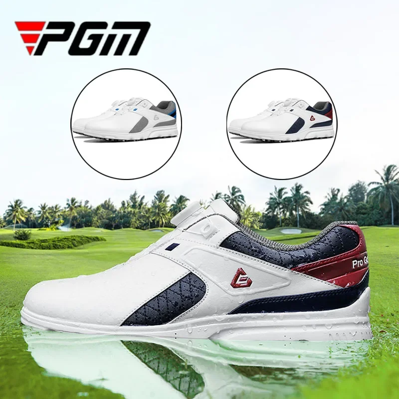 Pgm Mannelijke Ademende Fitness Golf Sneakers Mannen Rubberen Zool Anti-Slip Sportschoenen Snel Vetersluiting Waterdicht Trainingsschoeisel