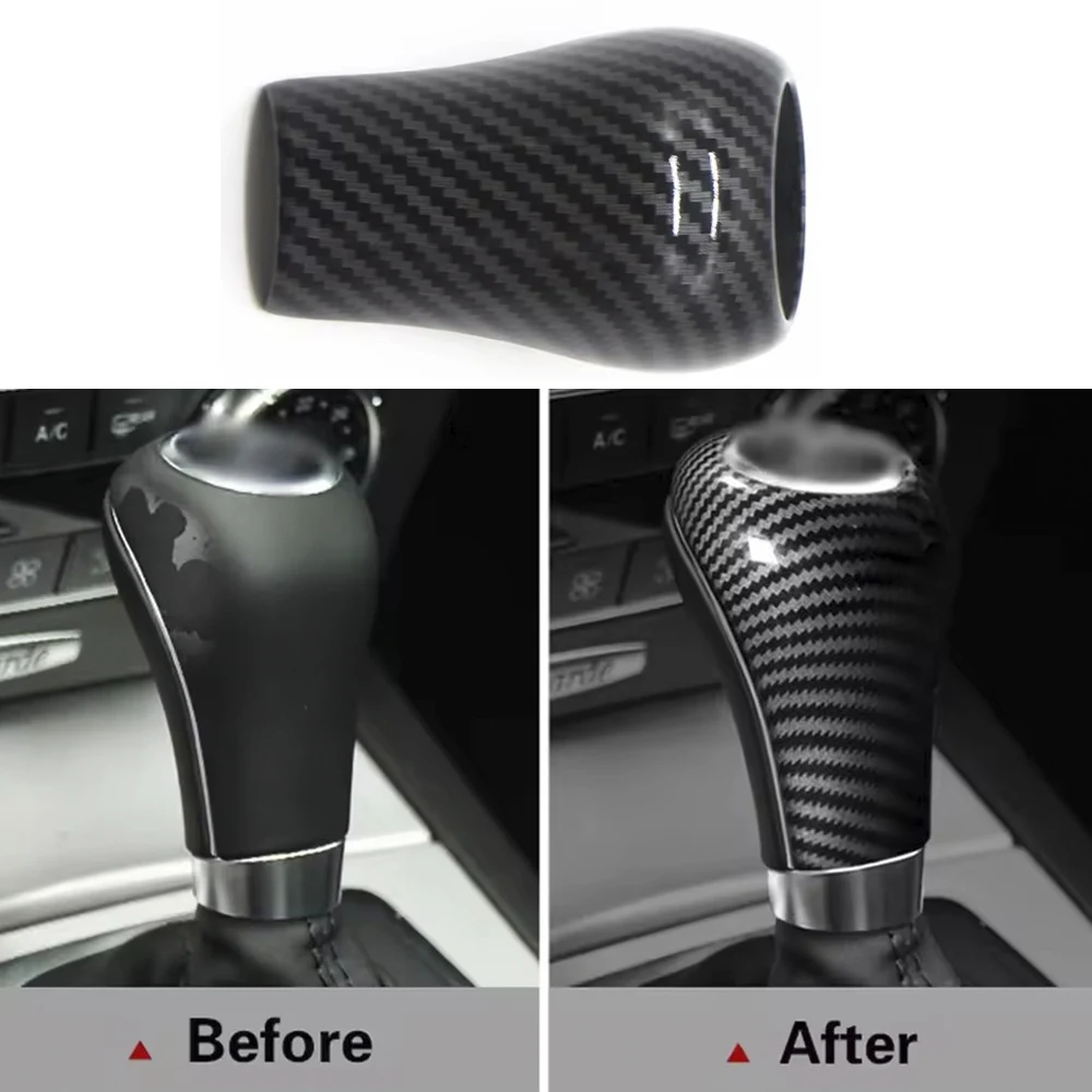 

1 Pc ABS Shift Knob Protective Cover For Mercedes For Benz A/C/E/G-CLASS CLS GLK Carbon Fiber Texture Car Gear Shift Sticker