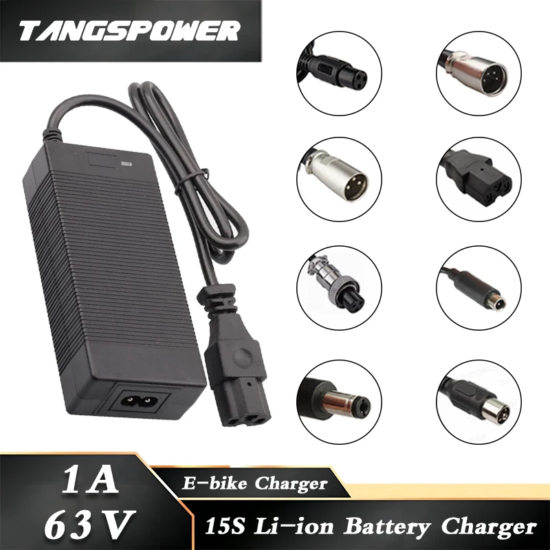 

63V 1A Charger Lithium Battery 15S For Li-ion Battery Pack Fast Charging Portable Electric Bicycle Charger High quality