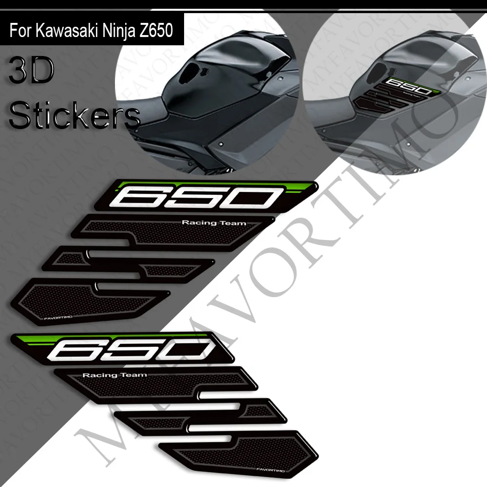 3D resin Motorcycle Tank pad Cap stickers windshield windscreen decals decoration kit For kawasaki Ninja Z 650 z650 2020-2025