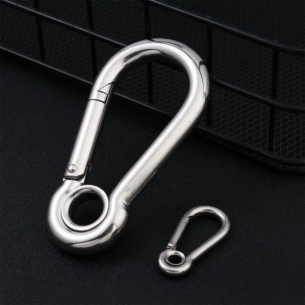 New M4~M10 Spring Quick Link Buckle Ring with Hole 304 Stainless Steel Safety Hook Travel Kit Hanging Buckle Camping Equipment
