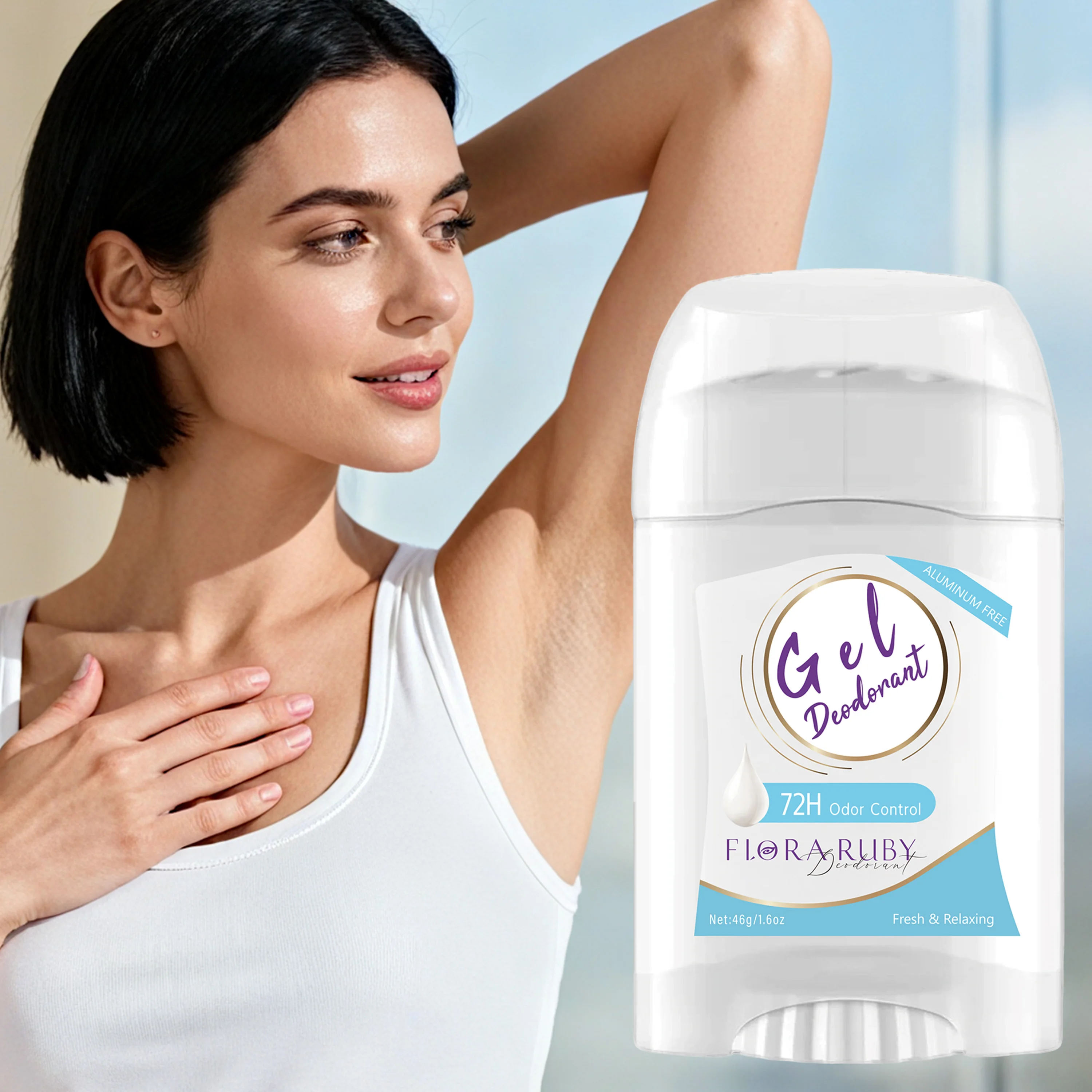 

FLORA RUBY, не содержащий алюминия, 72 часа, дезодорант на открытом воздухе, каждый, 46 г/1,6 унций, гель, супер свежий и стойкий аромат, обновление