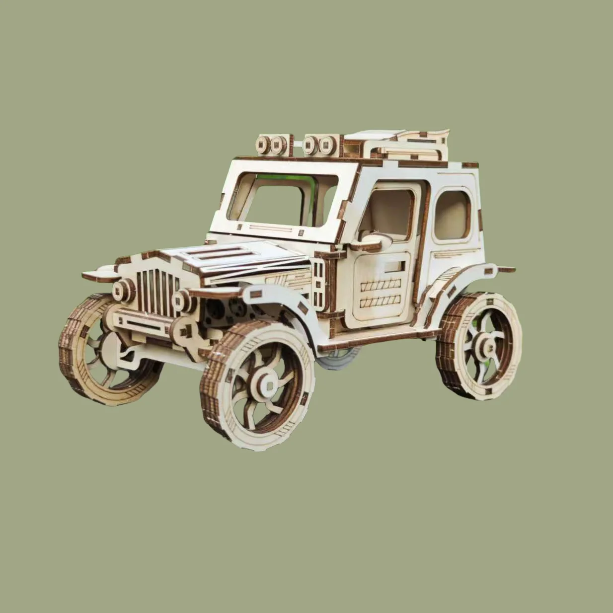 

3D Puzzle Diy Wooden Toy Off-road Vehicle Car Assembly Model Adult Birthday Halloween Christmas Gift