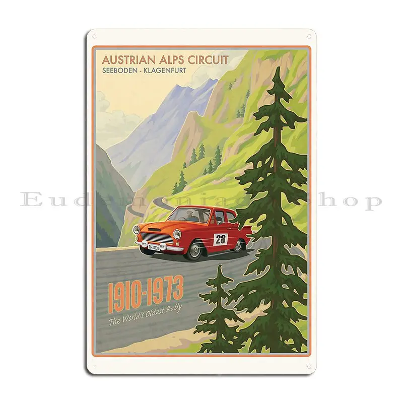 Vintage Austrian Rally Poster Metal Signs Customized Club Plaques Wall Cave Rusty Tin Sign Poster