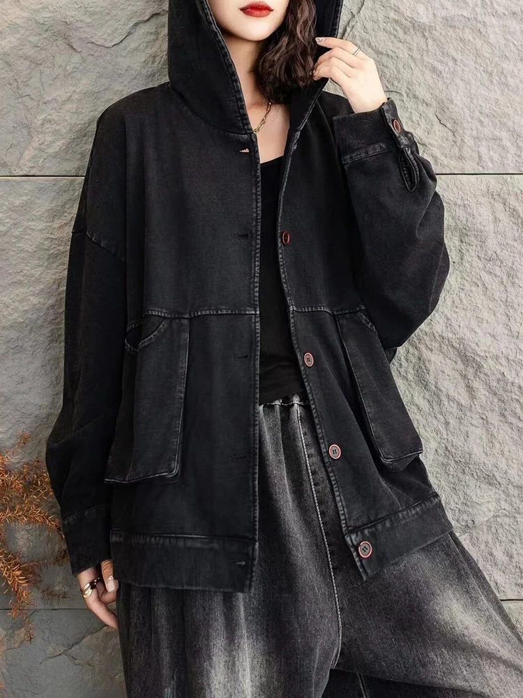 Max LuLu 2024 Fashion Design Coats Winter Womens Loose Hooded Vintage Jackets Leisure Oversized Classic Cotton Casual Outerwear