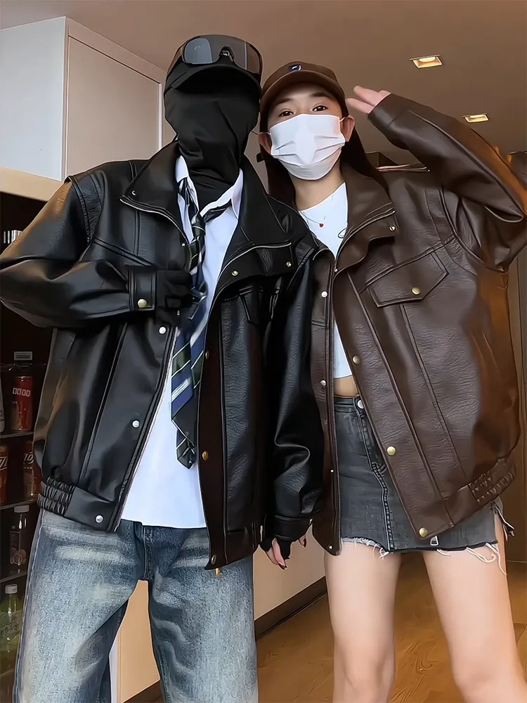 

Bla ort Motorcycle Jaet, мужская осенняя американская ретро-высококачественная верхняя одежда для пар Sensation Cleanfit, свободная посадка, молодежный тренд