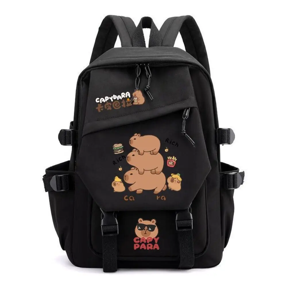 Durable Large Capacity Capybara Backpack Nylon Multi-layer School Backpack Multipurpose Stain-resistant Book Bags