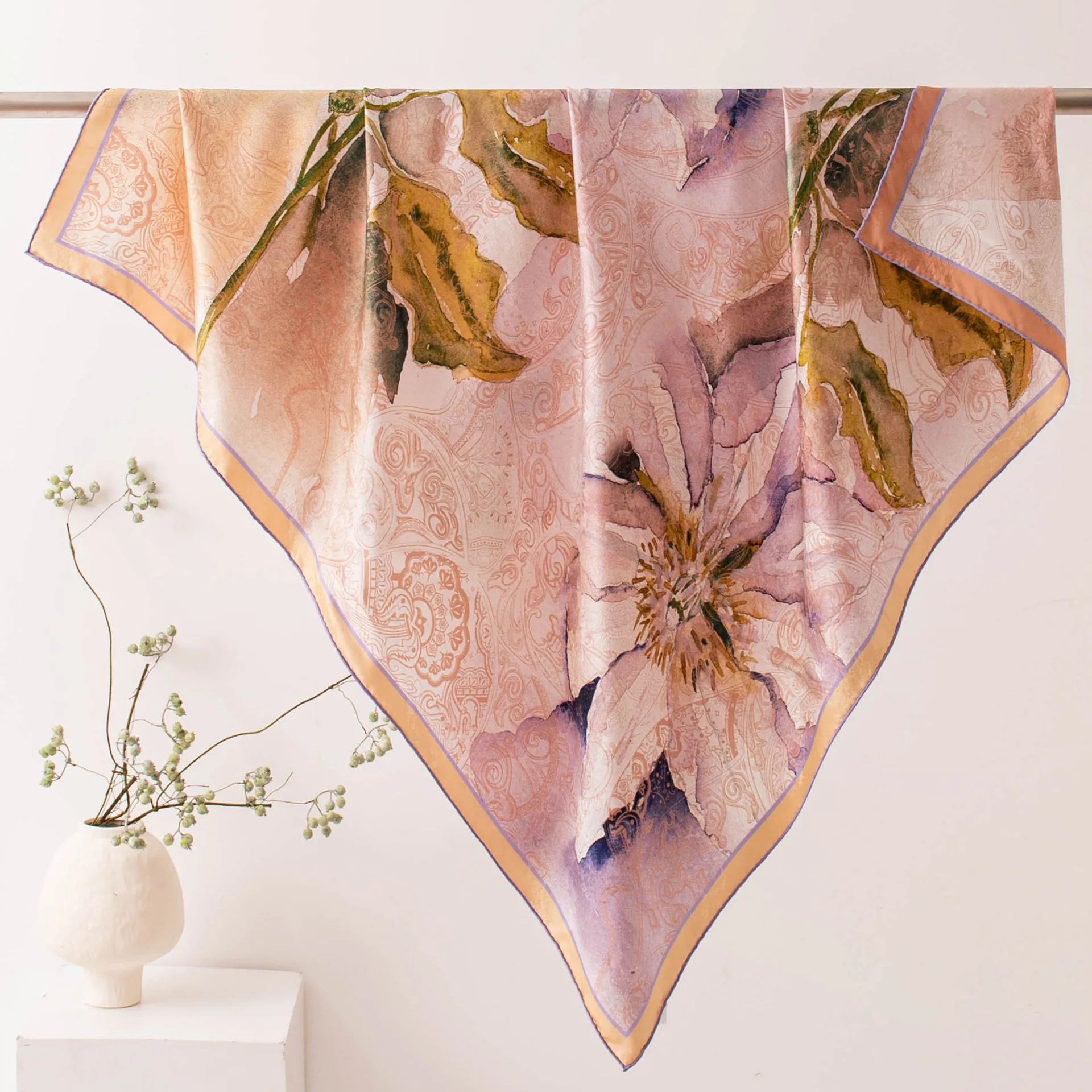 New silk square scarf fashion neck protection versatile sun protection outer shawl accessories scarf women's spring and summer